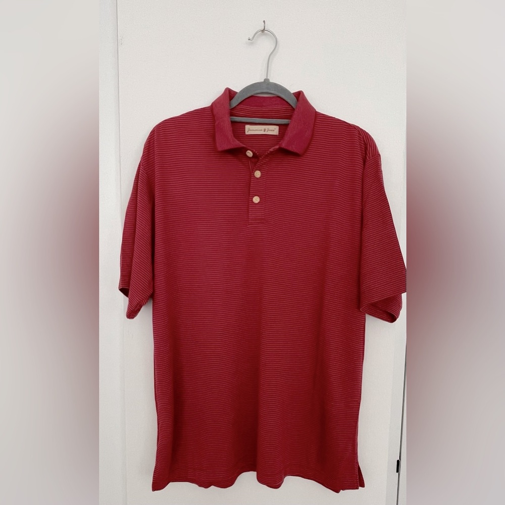 Jamaica Jaxx Red Striped Polo Shirt Men’s Size L